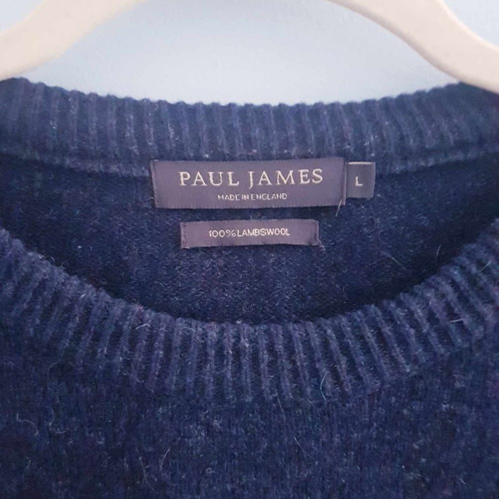 100% Pure Lambswool Drop Shoulder Jumper - Oxford Blue